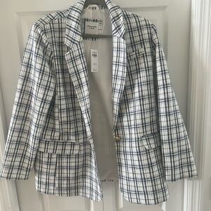 Abercrombie & Fitch Green and Blue Blazer Lightweight Modern Fit